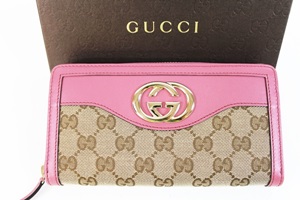 GUCCI グッチ スーキー キャンバス ラウンドファスナー長財布