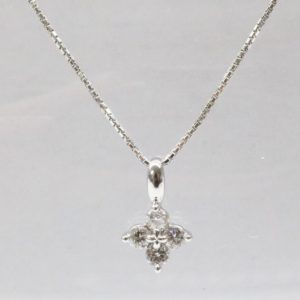 田崎真珠 K18WG ダイヤモンド 0.24ct ネックレス