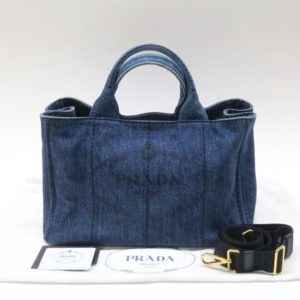 PRADA プラダ カナパ 2wayバッグ 1BG642 デニム ショルダーバッグ トートバッグ キャンバス DENIM ハンドバッグ