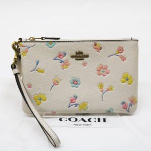 COACH コーチ スモール リストレット ウォーターカラー フローラル C2846 ポーチ 花柄