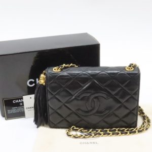 CHANEL シャネル ココマーク フリンジ ショルダーバッグ 1番台 ヴィンテージ ラムスキン チェーン ゴールド金具 タッセル マトラッセ