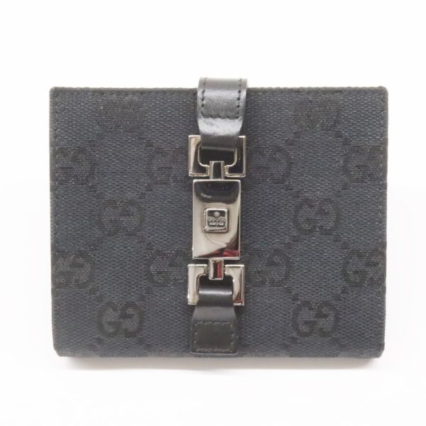 GUCCI グッチ ジャッキー GGキャンバス レザー 二つ折り 財布 035・2091・2129 ブラック コンパクト ウォレット